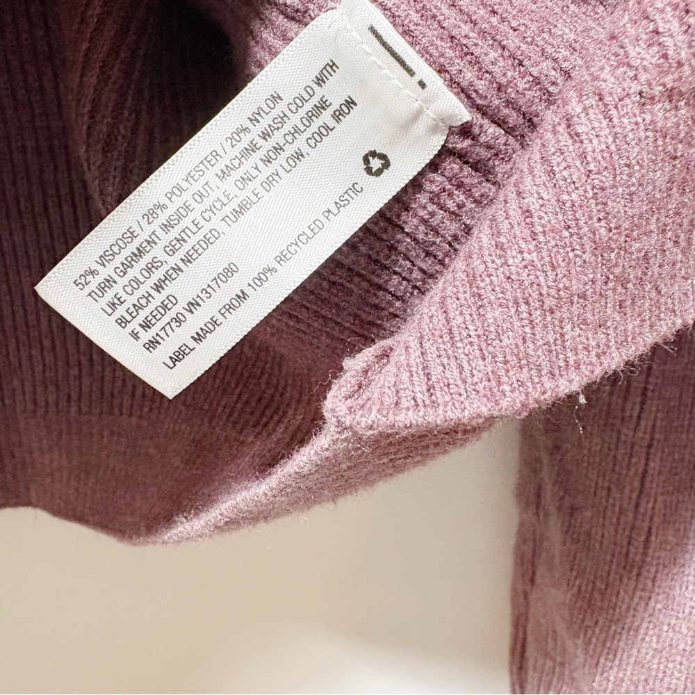 A New Day Collared V-Neck Polo Ribbed Pullover Sweater Size Small Purple Mauve - Picture 10 of 12